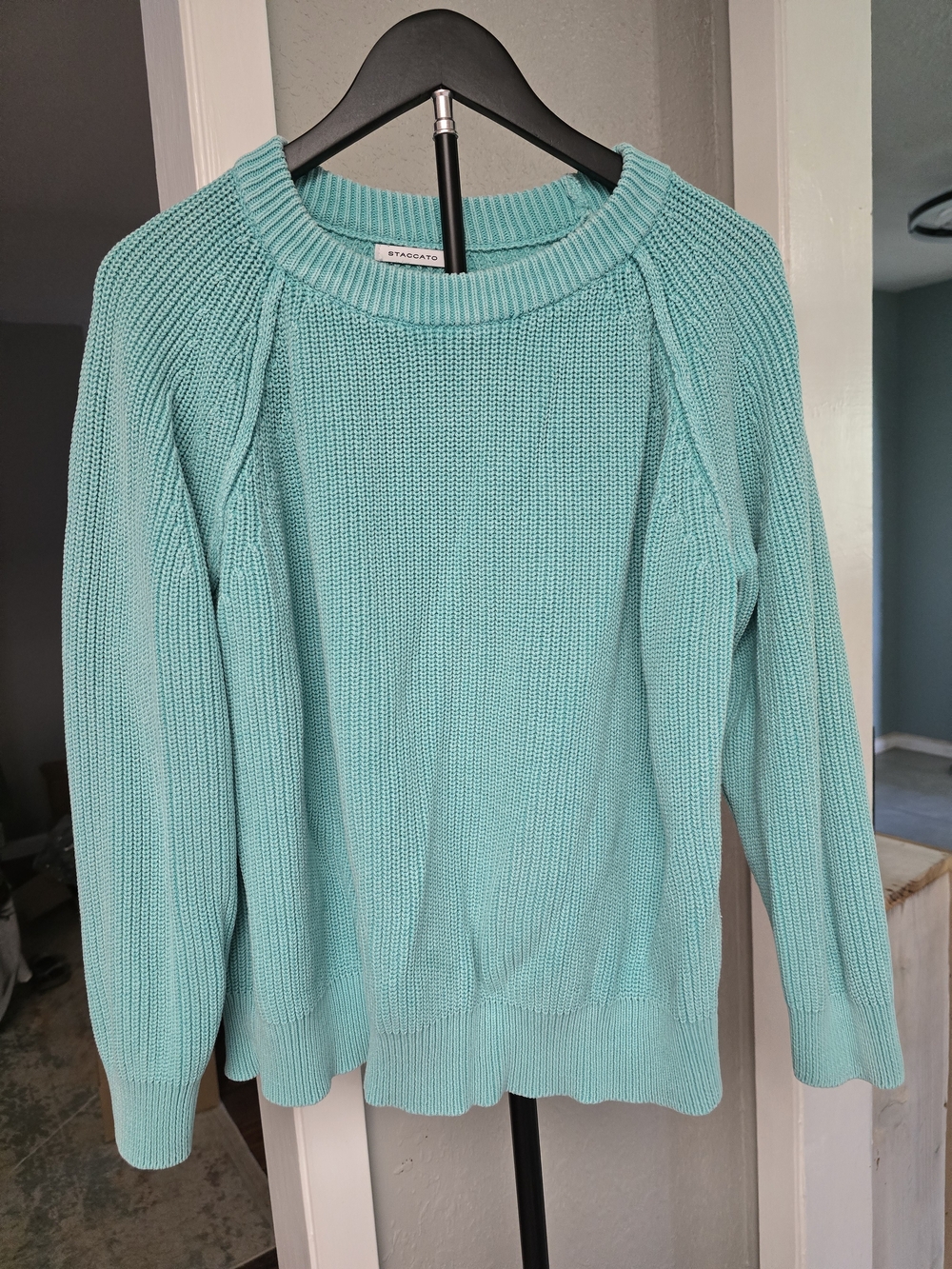 Staccato Mint Aqua Crewneck Knit Sweater